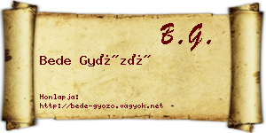 Bede Győző névjegykártya